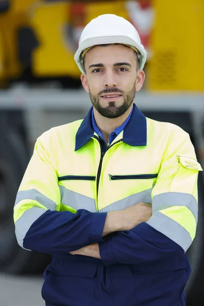 Portret Van Knappe Mannelijke Ingenieur — Stockfoto