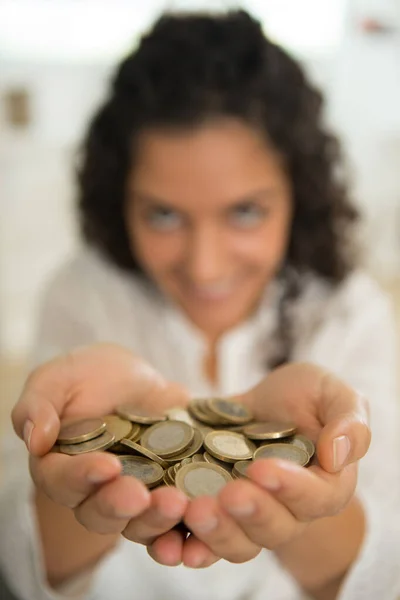 Coins Hand Hands — Stock Photo, Image