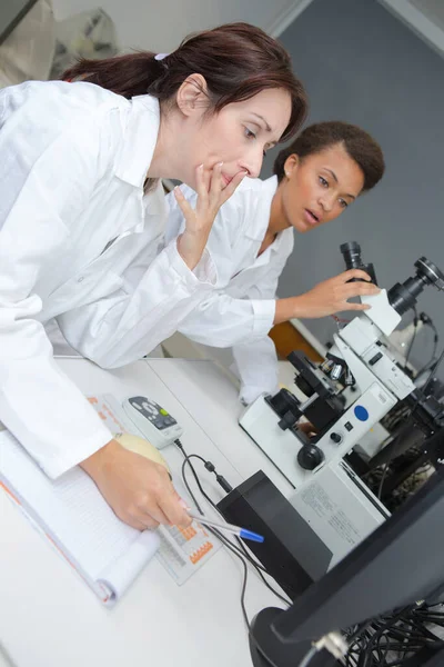 Women Checking Results Laboratory — Stock Photo, Image