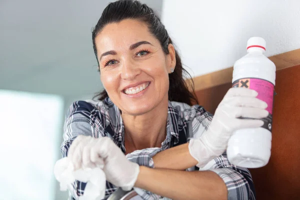 Beautiful Senior Woman Cleaning Her House — Stock Photo, Image
