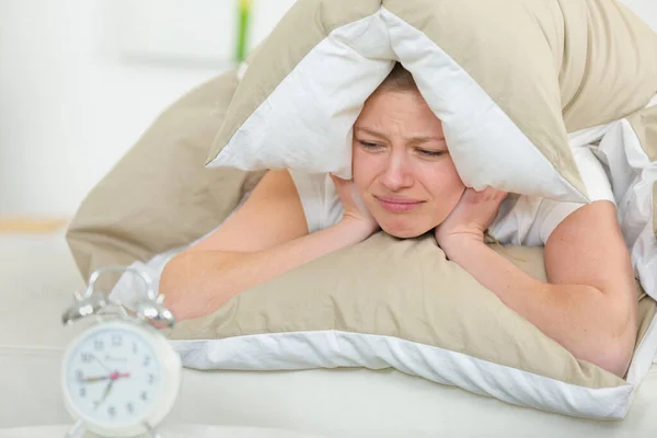 Woman Bed Pillow Head — Stock Photo, Image