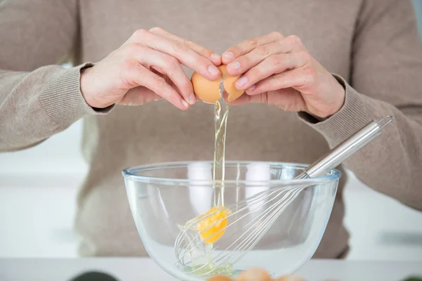 Hands Mixing Ingredients His Kitchen — 스톡 사진