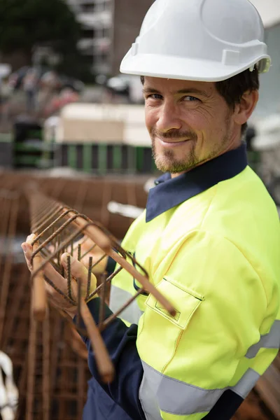 Male Builder Making Building Foundations — Stock Photo, Image