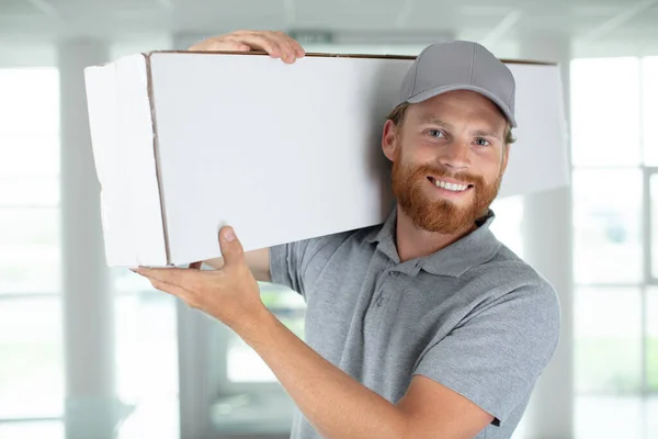 Portrait Courier Delivering Package — Stock Photo, Image