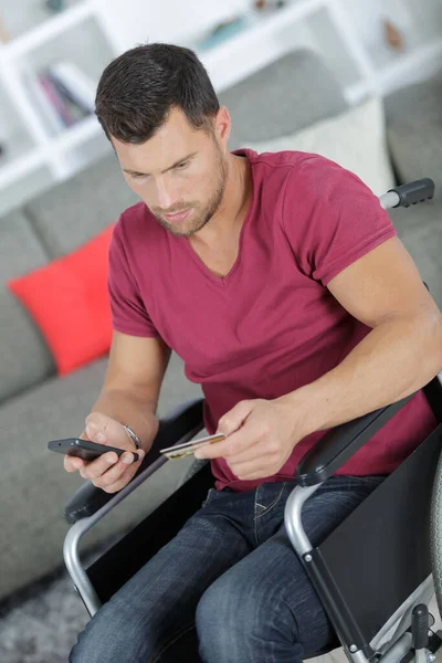 Disabled Person Buying Something Online — Stock Photo, Image