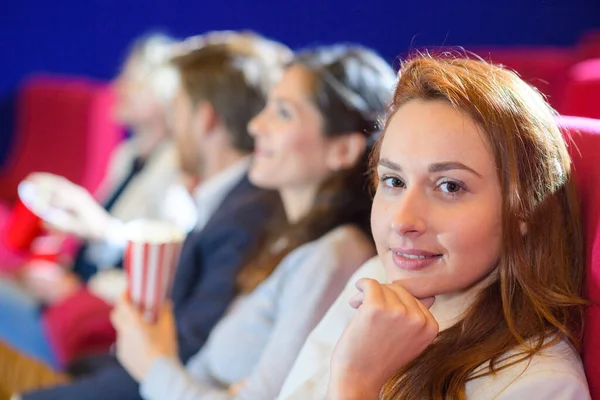 Happy Friends Watching Comedy Movie Theater Royalty Free Stock Photos