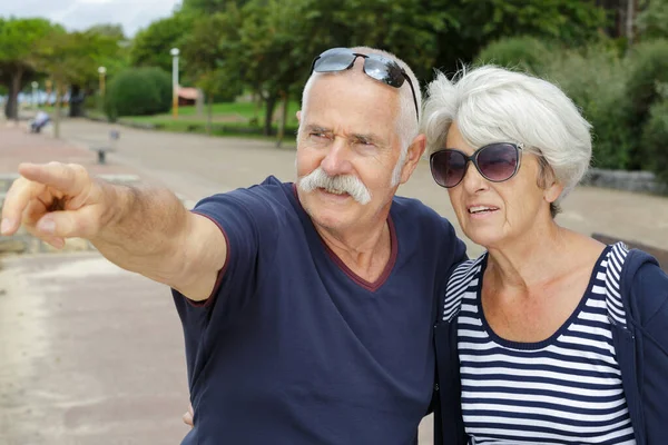 Glückliches Seniorenpaar Genießt Park — Stockfoto