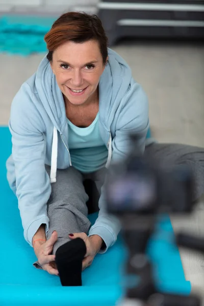 Fitness Blog Video Tutorial Online Trainingskonzept — Stockfoto