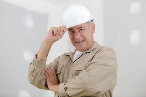 Mature Happy Male Builder — Stock Photo, Image