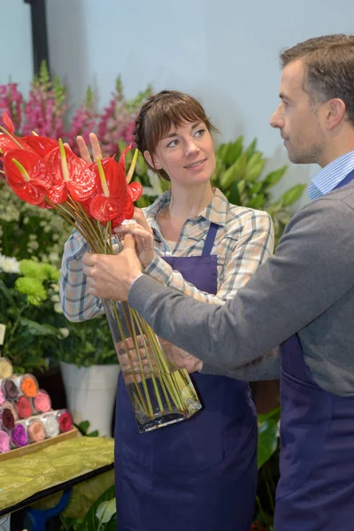 Enseñanza Arreglo Floral Boutique — Foto de Stock
