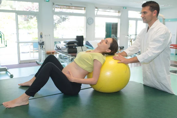Pregnant Woman Birthing Exercises — Stock Photo, Image