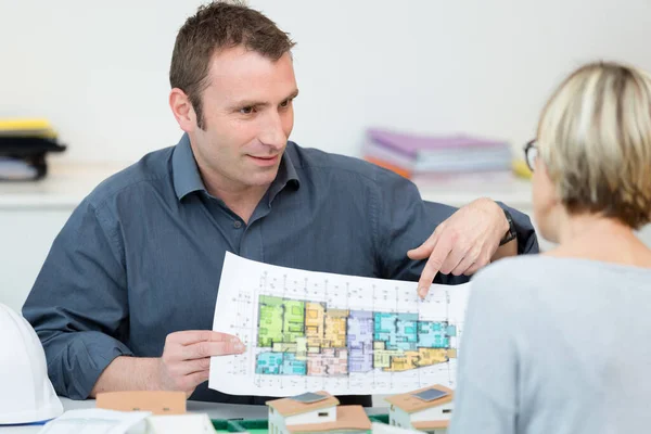 Architect Engineer Meeting Architectural Project — Stock Photo, Image