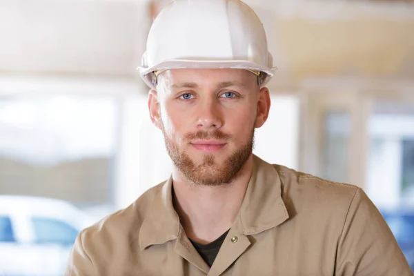 Feliz Constructor Uniforme Trabajo — Foto de Stock