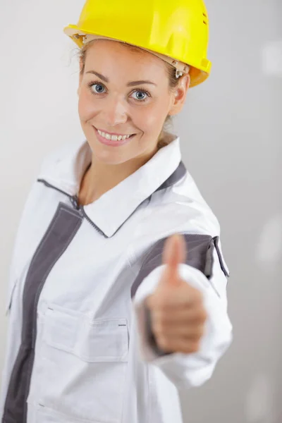 Beautiful Young Woman Showing Thumbs — Stock Photo, Image
