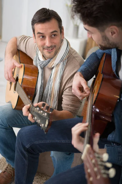 Two Guitar Players Classic Guitars — Stock Photo, Image