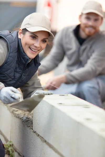 Female Builder Work Site — Stock Photo, Image