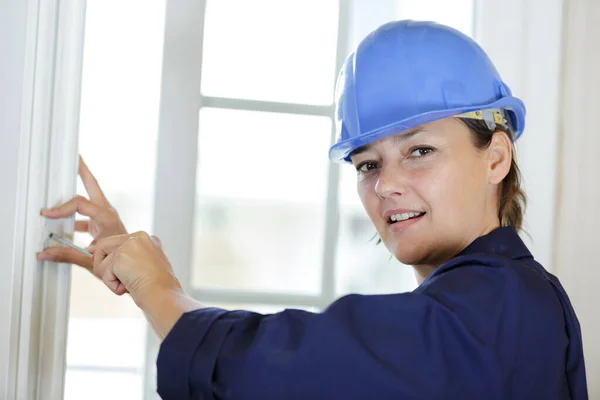Una Mujer Constructora Construcción —  Fotos de Stock