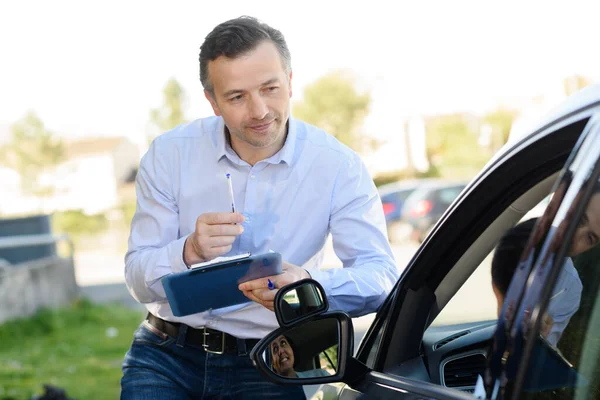 Portrait Driving Instructor Car — Stock Photo, Image