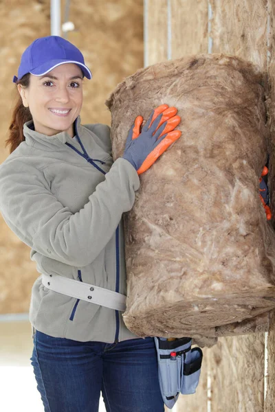 Female Engineer Working Insulation — Stock Photo, Image