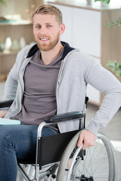 Handsome Young Man Wheelchair Isolated — Stock Photo, Image