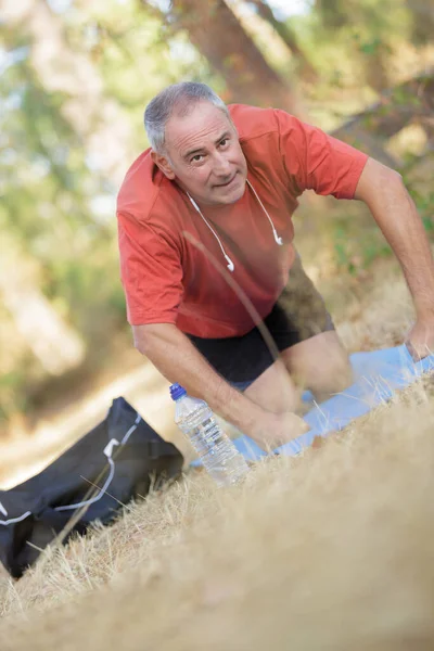 Portret Van Gezonde Man Outdoor Oefening — Stockfoto