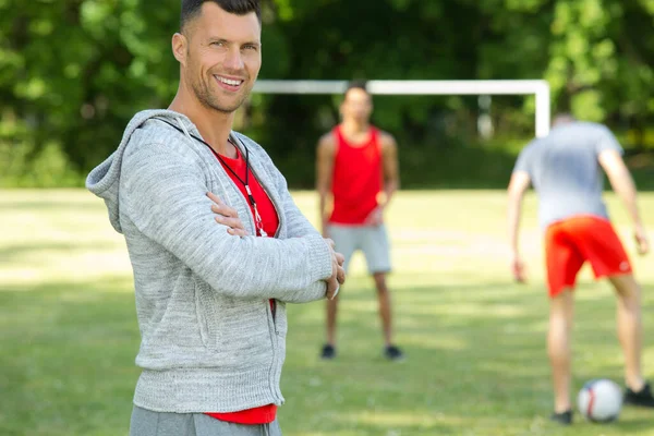 Footballeur Dans Parc — Photo