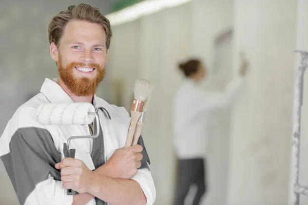 Male Painter Looking Camera — Stock Photo, Image