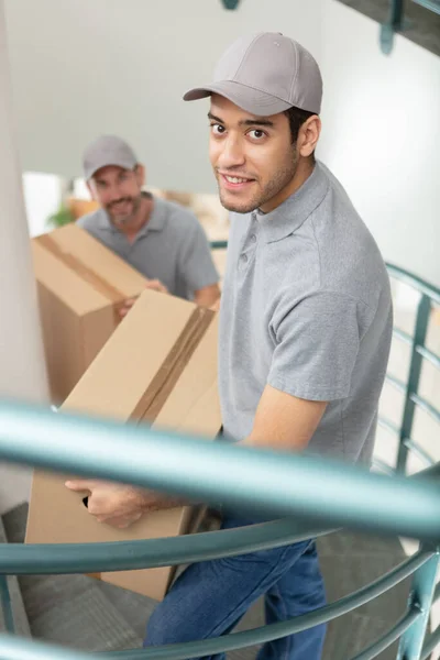 Delivery People Stairs — Stock Photo, Image