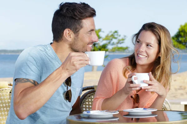 Couple Coffee Cup Vintage Table — Stock Photo, Image