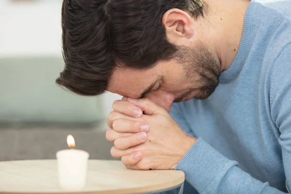 Picture Young Guy Prayer Meditation — Stock Photo, Image