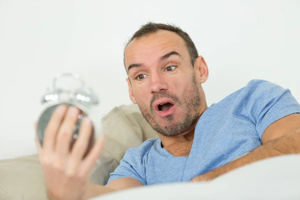 Young Man Stressed Shocked Time — Stock Photo, Image
