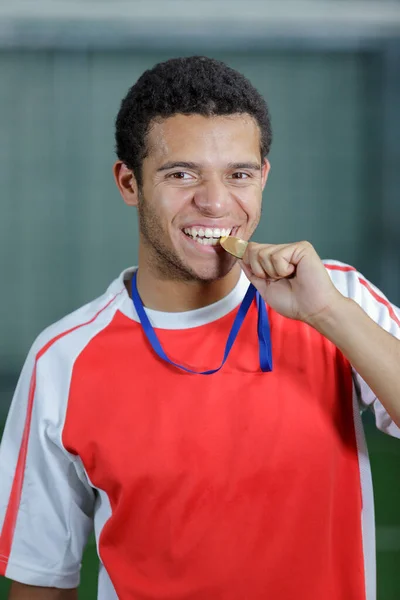 Sportovec Zlatou Medailí — Stock fotografie