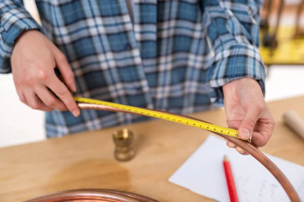 Measuring Heating Conductor Tube — Stock Photo, Image