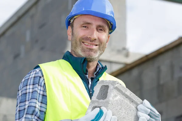 Щасливий Працівник Цементній Фабриці — стокове фото