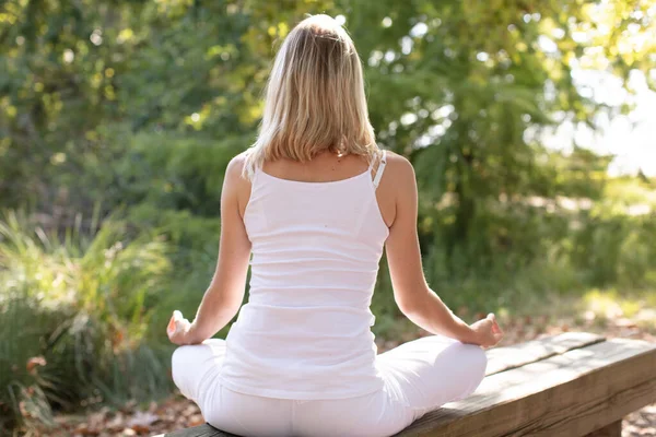 Mujer Yoga Relajarse Naturaleza —  Fotos de Stock