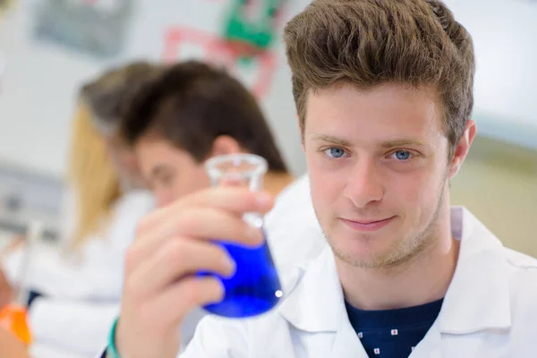 Ele Estudante Química — Fotografia de Stock