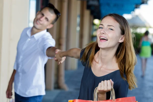 Woman Wants Continue Shopping — Stock Photo, Image