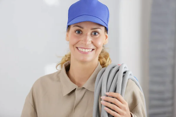 Portrait Female Construction Worker — Stock Photo, Image
