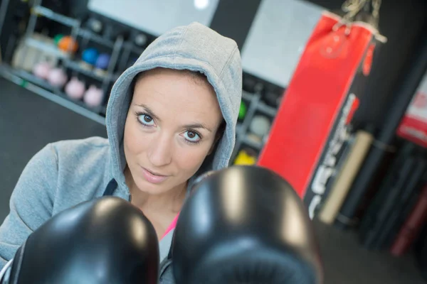 Portrait Female Boxer Posing — Stock Photo, Image
