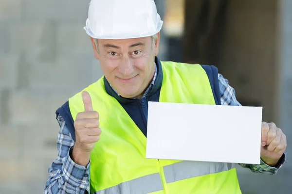 Senior Engineer Man Showing Thumb — Stock Photo, Image