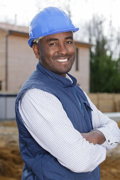 Portrait Manual Worker Stood Outdoors — Stock Photo, Image