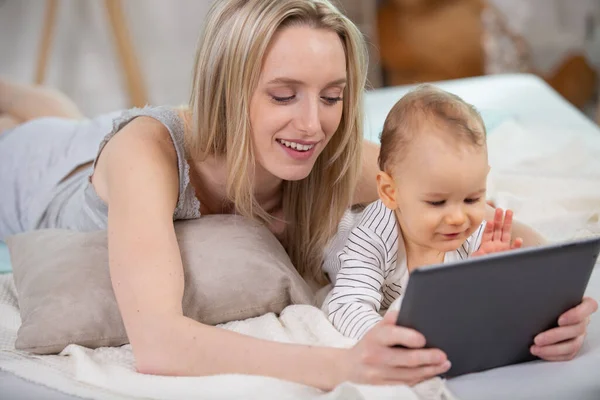family technology and motherhood concept
