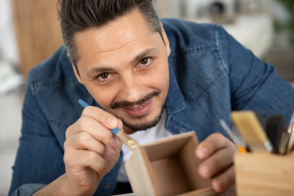 Man Portrait Yourself Furniture Assembly — Stock Photo, Image