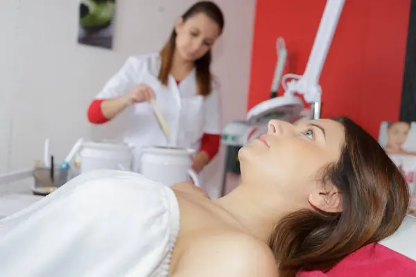 Spa Girl Woman Waits Procedures Therapy — Stock Photo, Image