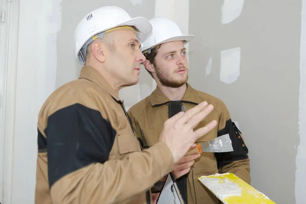 Young Apprentice Professional Plasterer — Stock Photo, Image