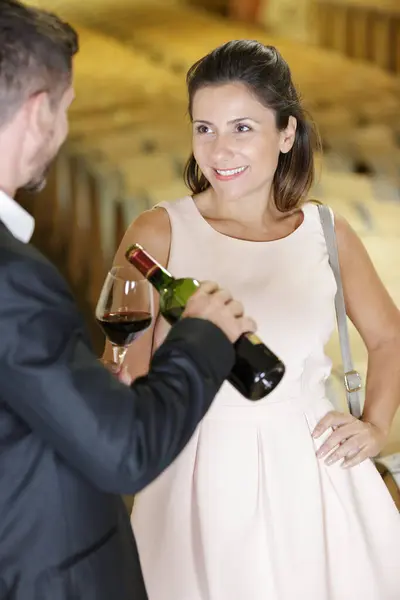 Parprovning Vin Källare — Stockfoto