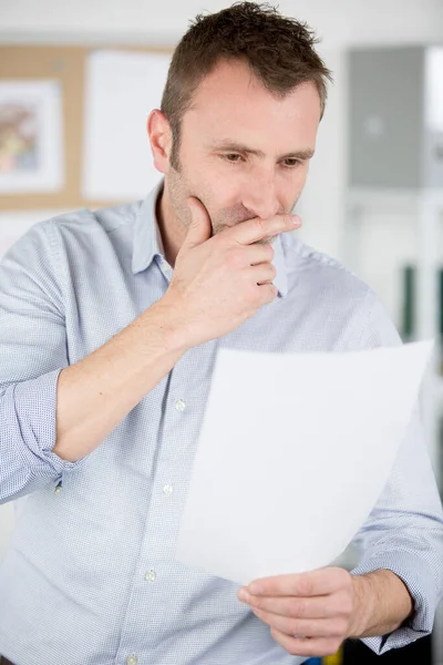 Stressed Businessman Documents Office — Stock Photo, Image