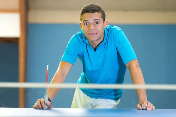 Νεαρός Αθλητής Τενίστας Και Άνθρωπος — Φωτογραφία Αρχείου