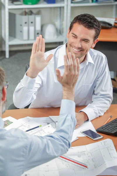 Two Men High Five — Stock Photo, Image