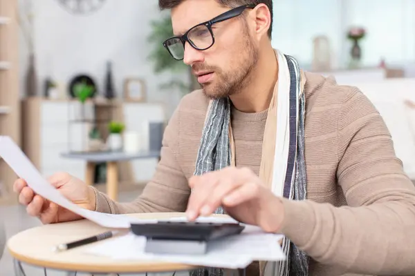 Man Doing His Accounting Financial Adviser Working — Stock Photo, Image